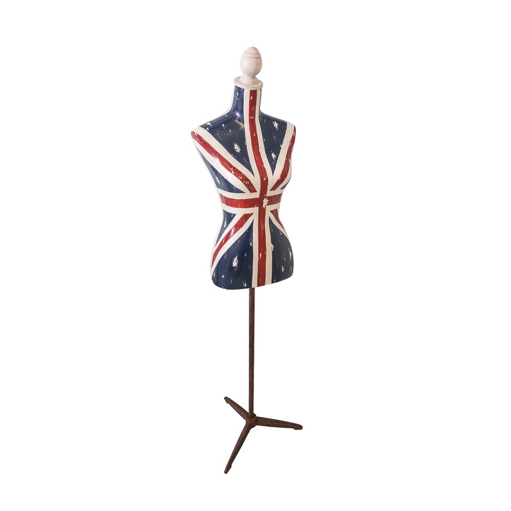 Objet déco - Mannequin vintage 42x42x160 cm avec drapeau anglais photo 1