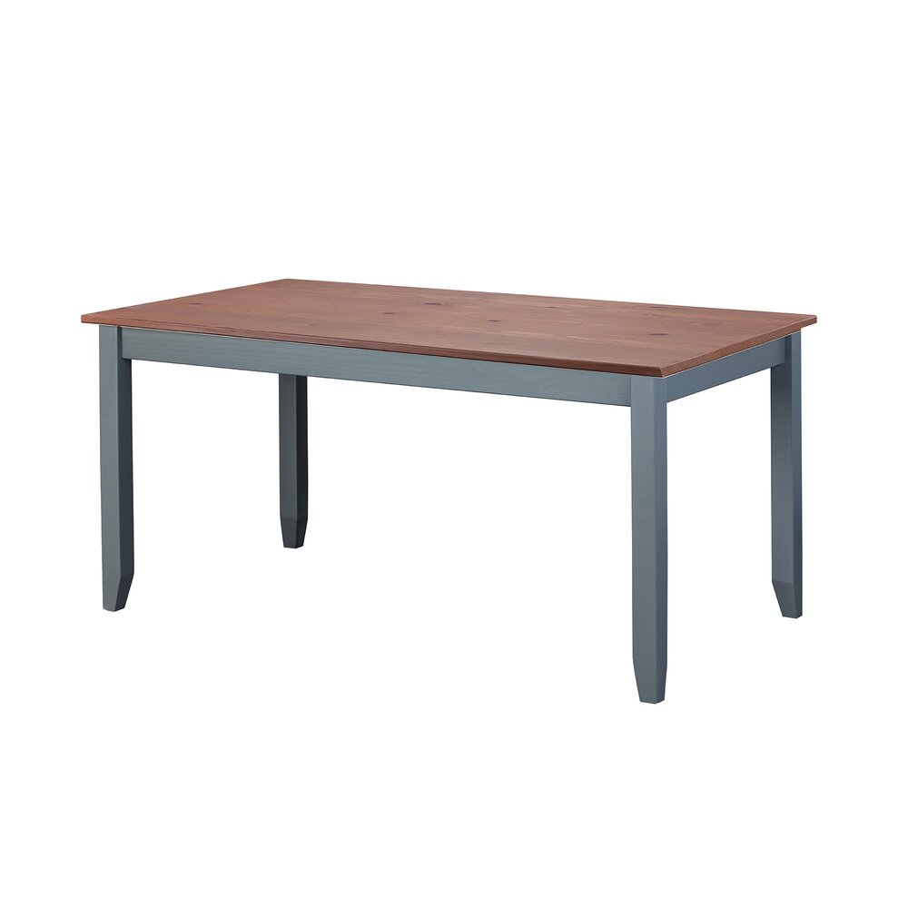 Table à manger 160x90x75 cm en pin massif gris et naturel - TERA photo 3