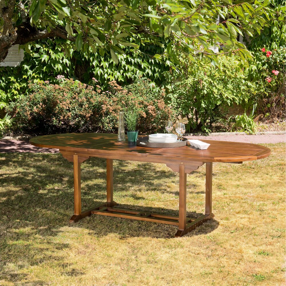 Meuble de jardin - Table ovale extensible 180/240 en teck huilé - GARDENA photo 1