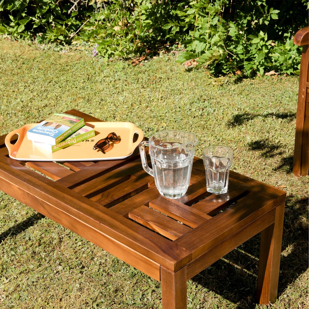 Table basse design 100 cm en teck huilé - GARDENA