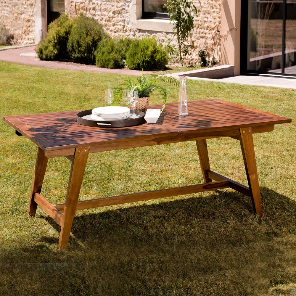 Table de jardin - Table rectangulaire 180/240 cm teck huilé - GARDENA photo 1