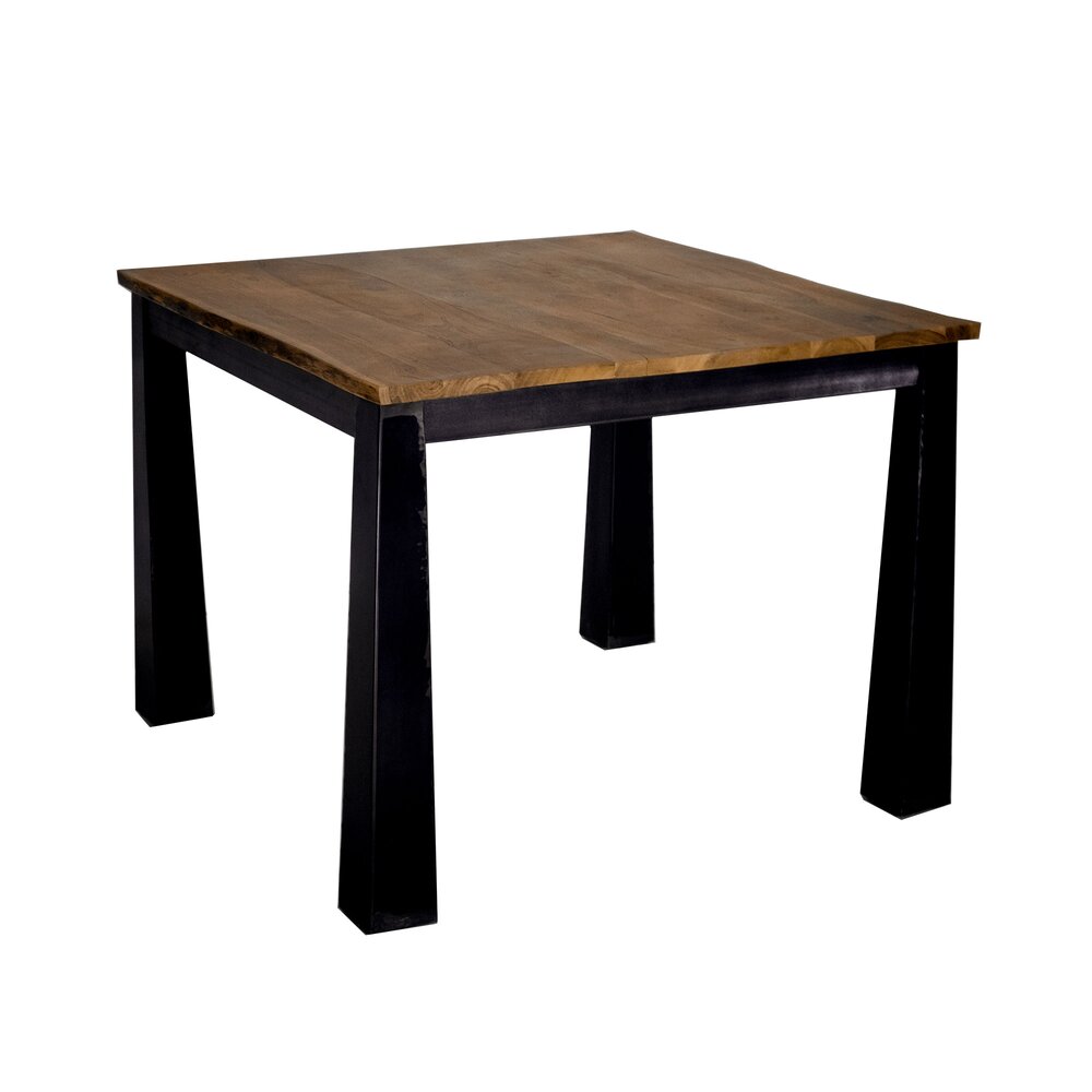Table à manger carrée 100 cm en acacia vernis - KANTE photo 1