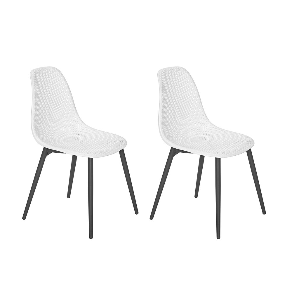 Chaise de jardin - Lot de 2 chaises de jardin en aluminium et résine blanche photo 1