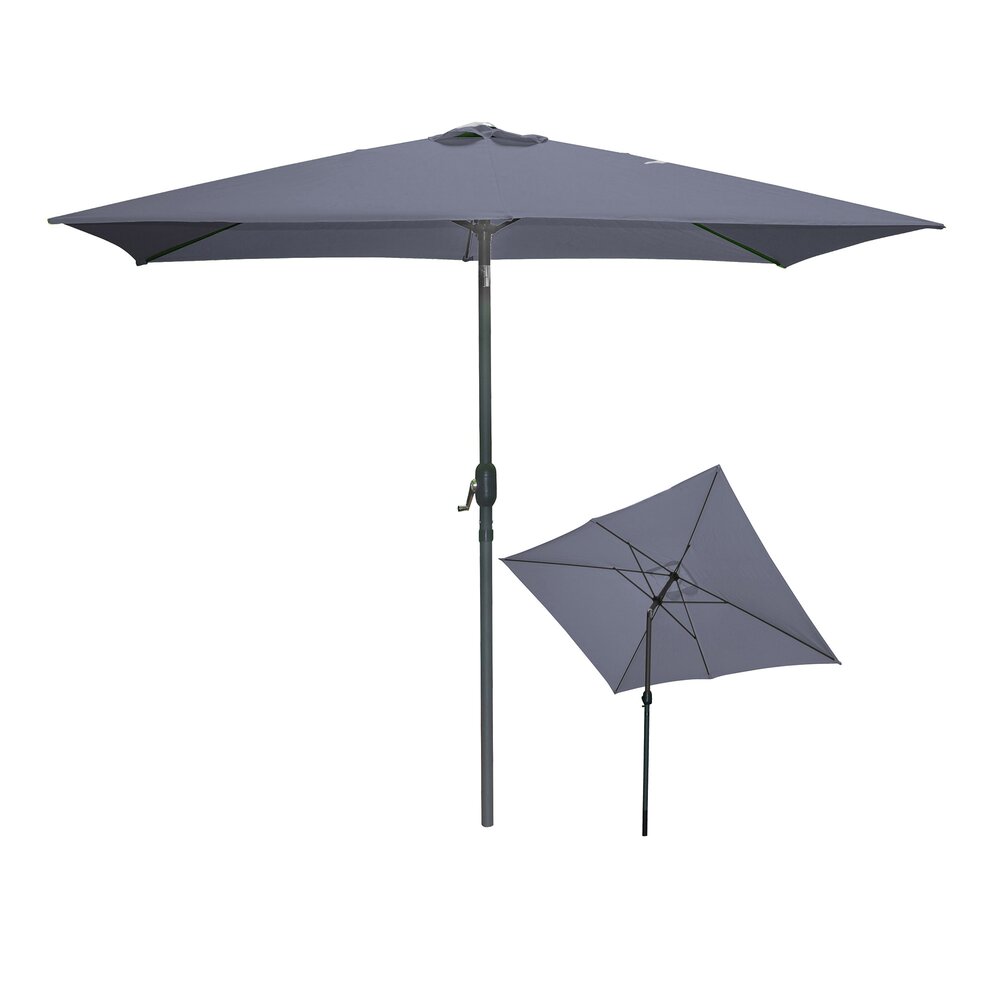 Parasol rectangulaire inclinable 200x300 cm anthracite - PALERMO photo 1