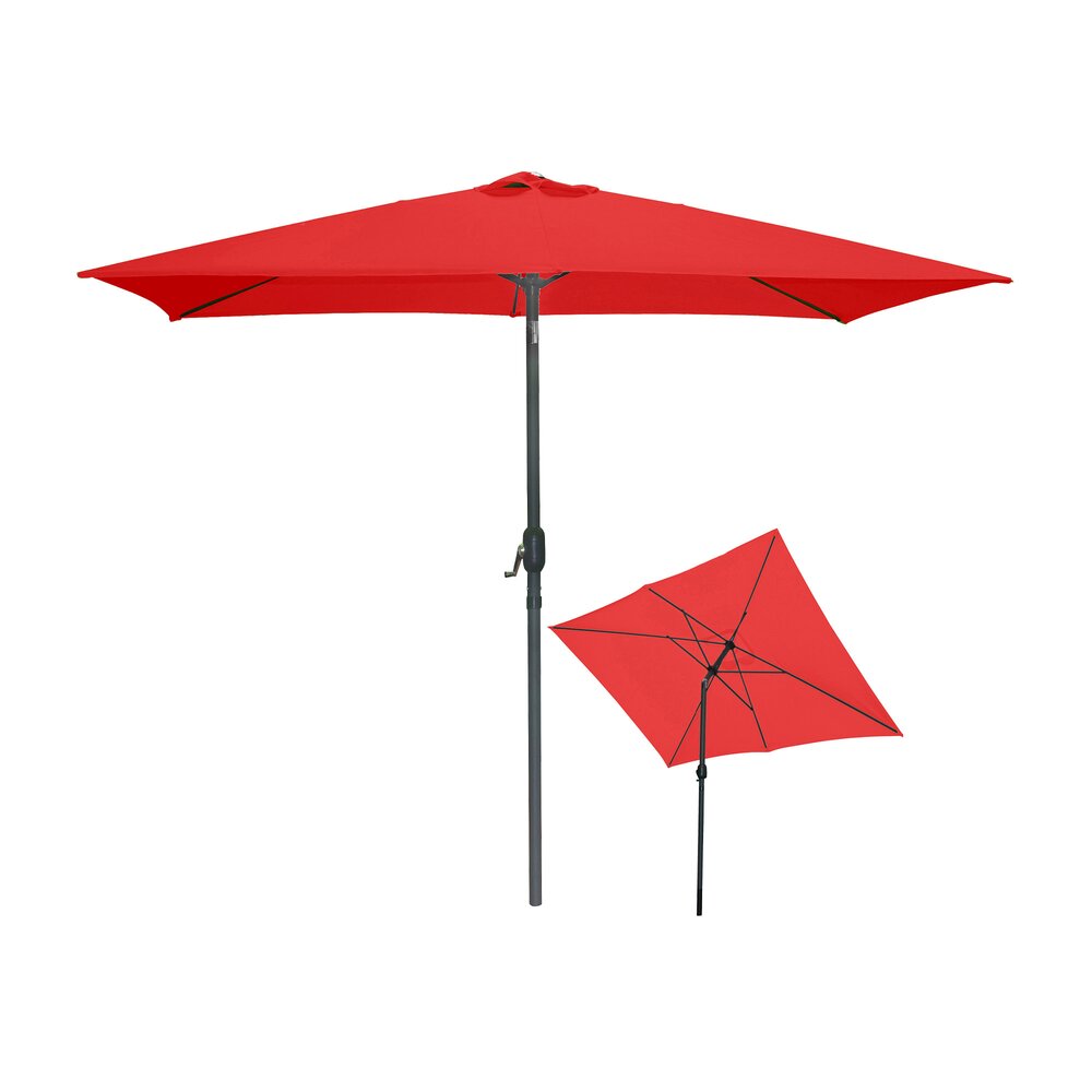 Parasol rectangulaire inclinable 200x300 cm rouge - PALERMO photo 1