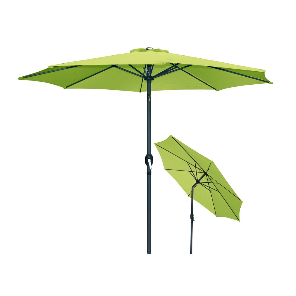 Parasol rond inclinable 300 cm vert anis - PALERMO photo 1