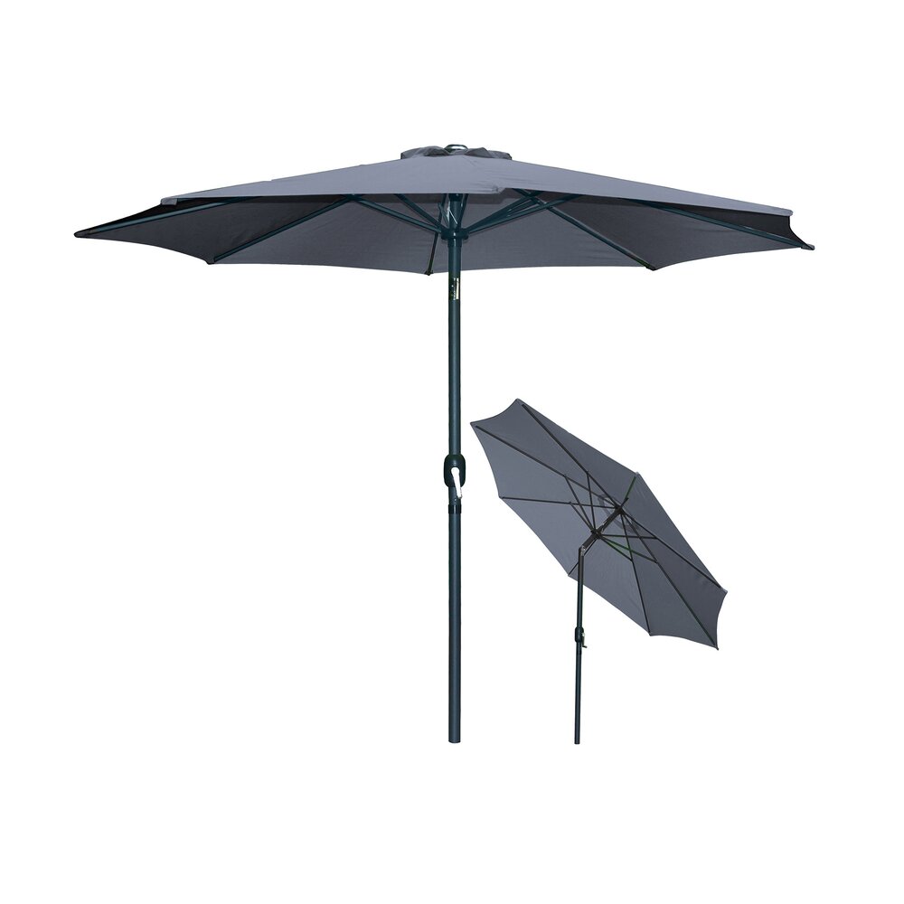 Parasol rond inclinable 300 cm anthracite - PALERMO photo 1