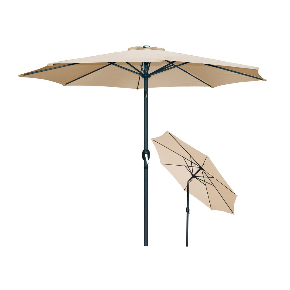 Parasol rond inclinable 300 cm sable - PALERMO photo 1
