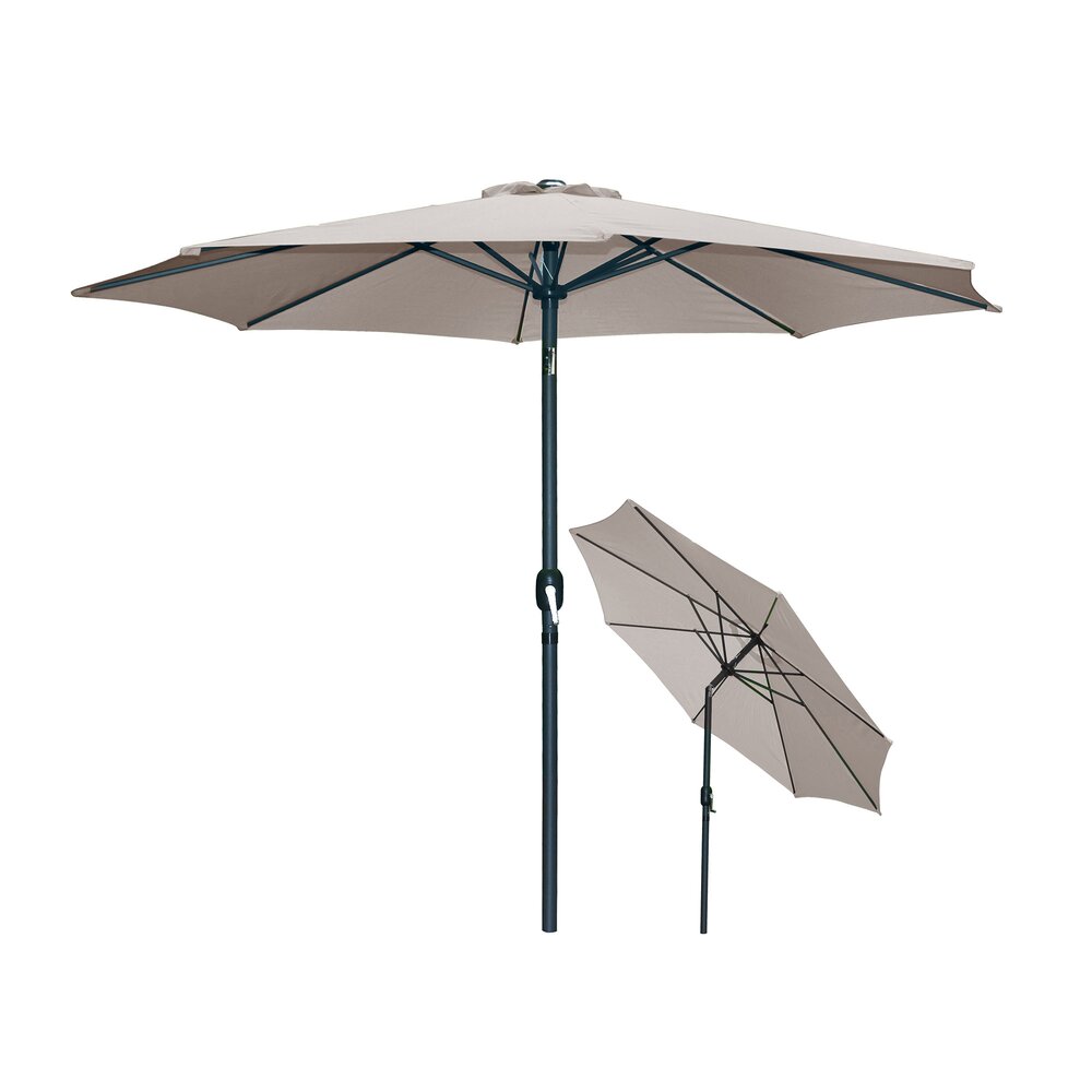 Parasol inclinable rond 300 cm taupe - PALERMO photo 1