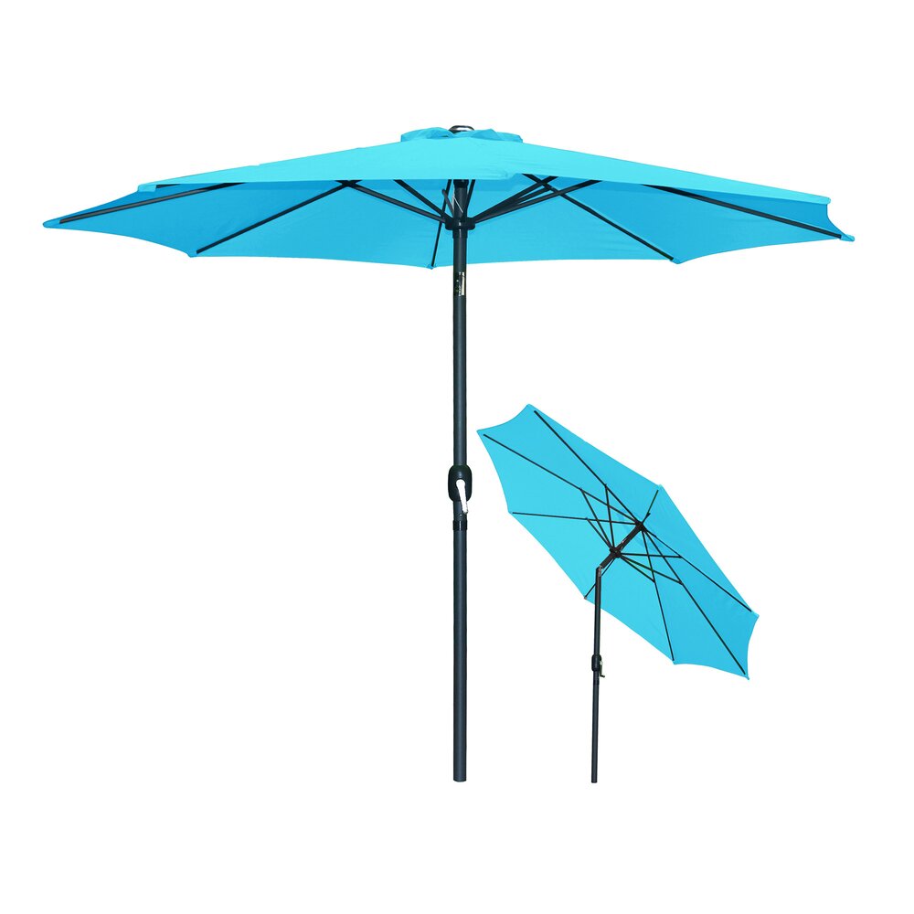Parasol inclinable rond 300 cm turquoise - PALERMO photo 1