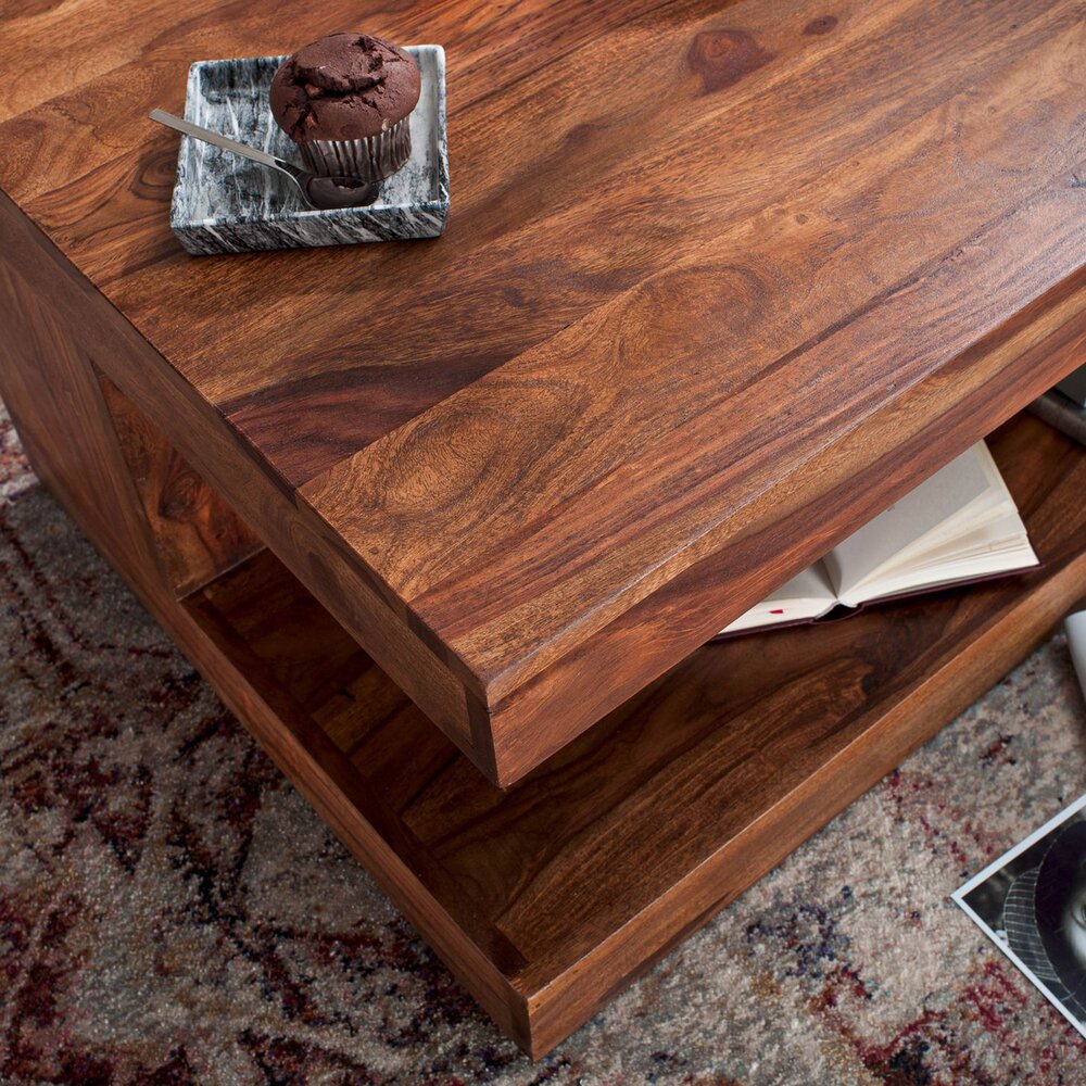 Table basse 90x60x40 cm en bois de sheesham massif photo 3