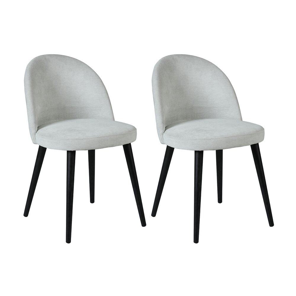 Lot de 2 chaises repas 47x43x80 cm en tissu gris clair photo 1
