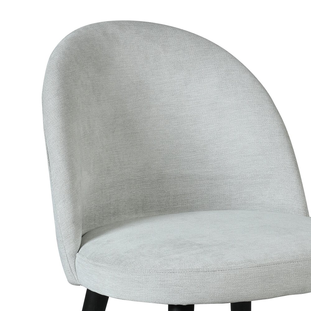 Lot de 2 chaises repas 47x43x80 cm en tissu gris clair photo 2