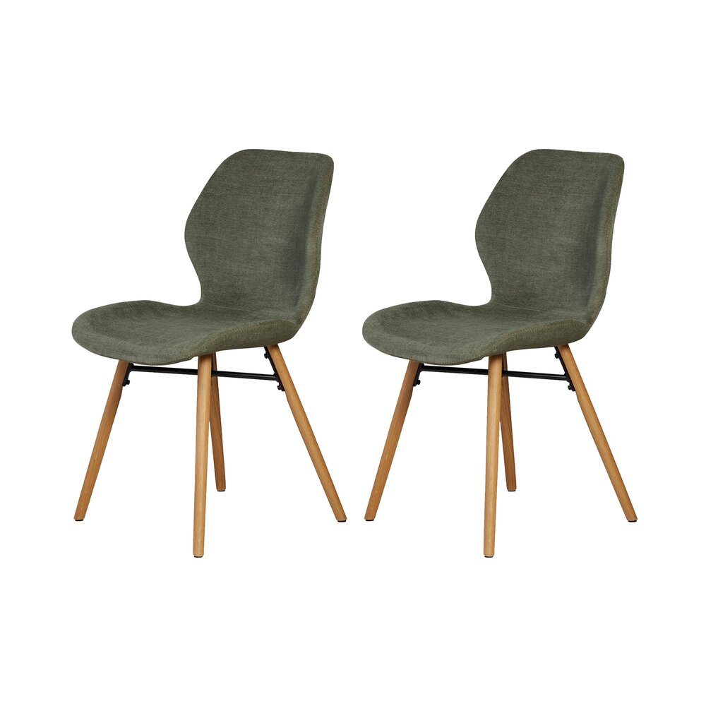 Chaise - Lot de 2 chaises repas 46x53x84 cm en tissu vert foncé - KRISTEN photo 1