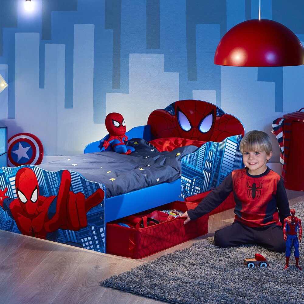 Lit enfant - Lit enfant 70x140 cm décor Spiderman avec les yeux lumineux photo 1
