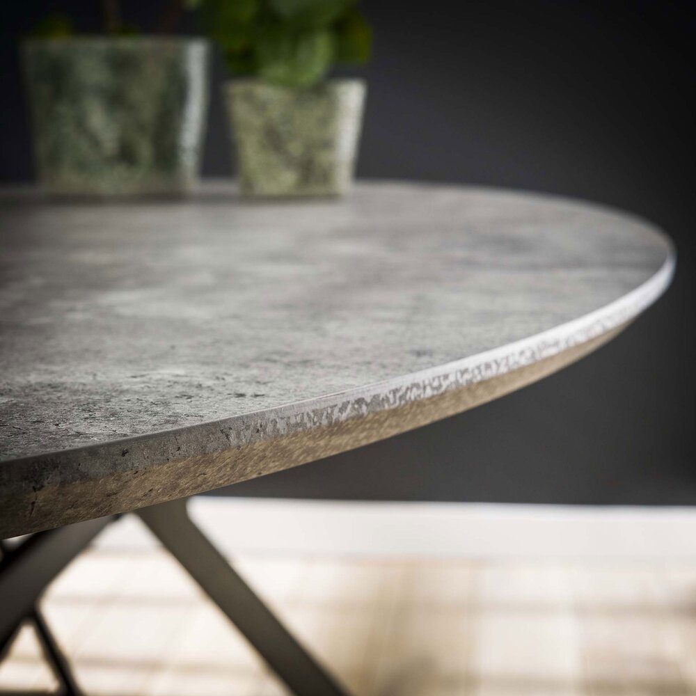 Table à manger ovale 240x105x76 cm décor gris effet béton photo 2