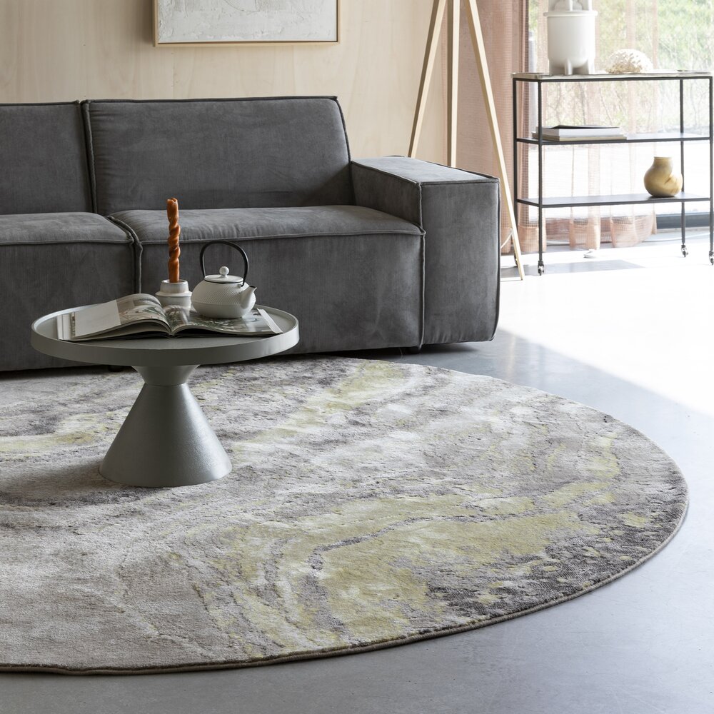 Tapis 100% jute naturel tapis rond tapis de salon décor moderne réversible  