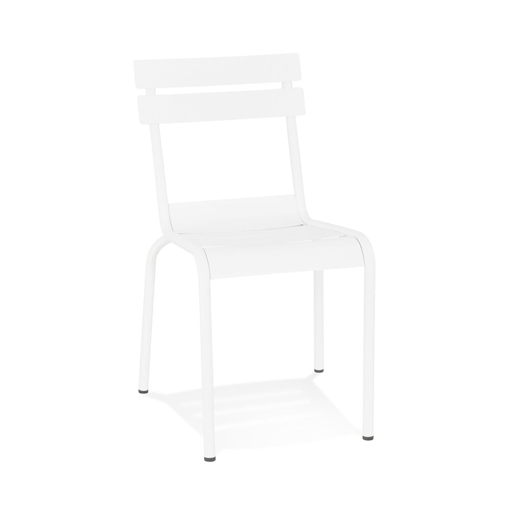 Chaise de jardin - Chaise de jardin empilable 56,5x47x81,5 cm en métal blanc photo 1