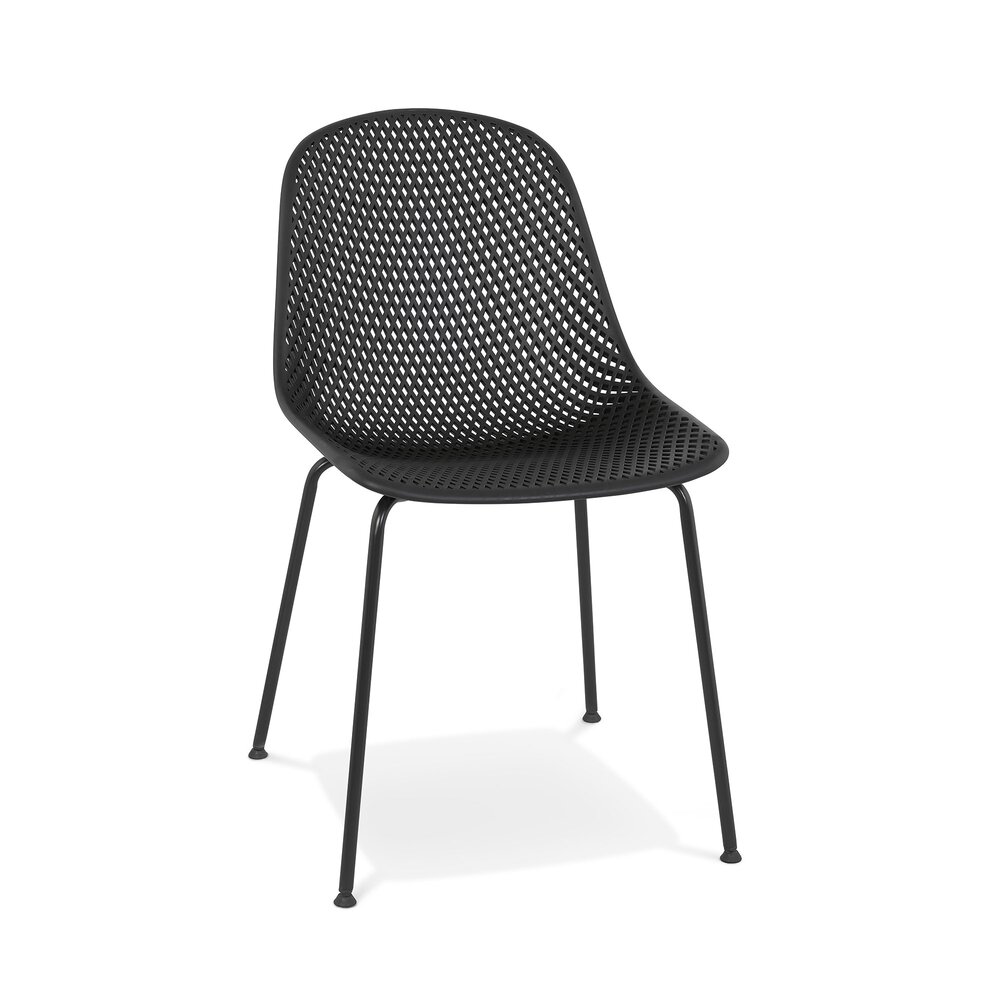 Chaise de jardin 46,5x58,5x82,5 cm en polypropylène noir photo 1