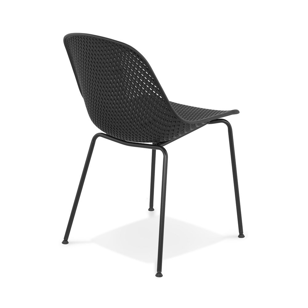 Chaise de jardin 46,5x58,5x82,5 cm en polypropylène noir photo 3