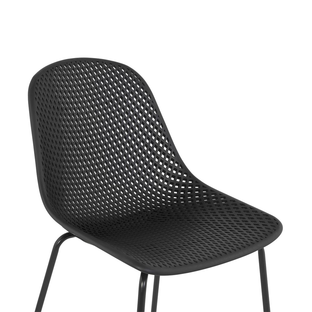 Chaise de jardin 46,5x58,5x82,5 cm en polypropylène noir photo 4