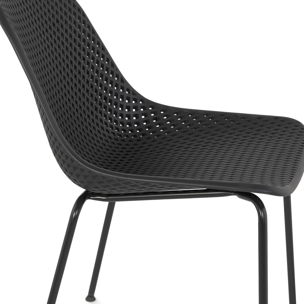 Chaise de jardin 46,5x58,5x82,5 cm en polypropylène noir photo 5