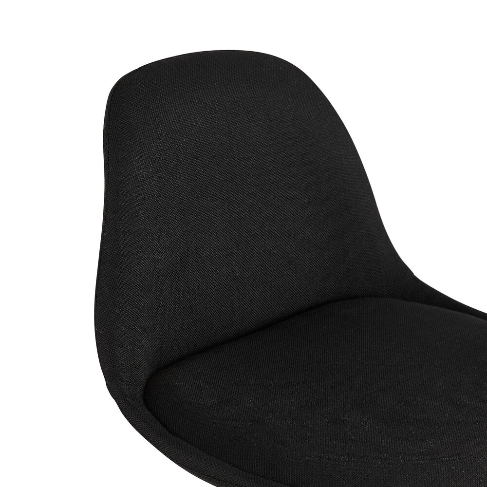 Chaise de bar 41x41x87 cm en tissu noir et pied noir et doré - CIRCOS photo 4