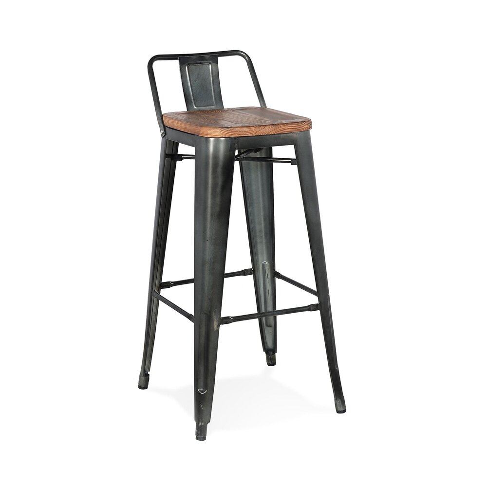 Tabouret de bar - Chaise de bar industrielle 43x43x94 cm en métal gris - ARTY photo 1