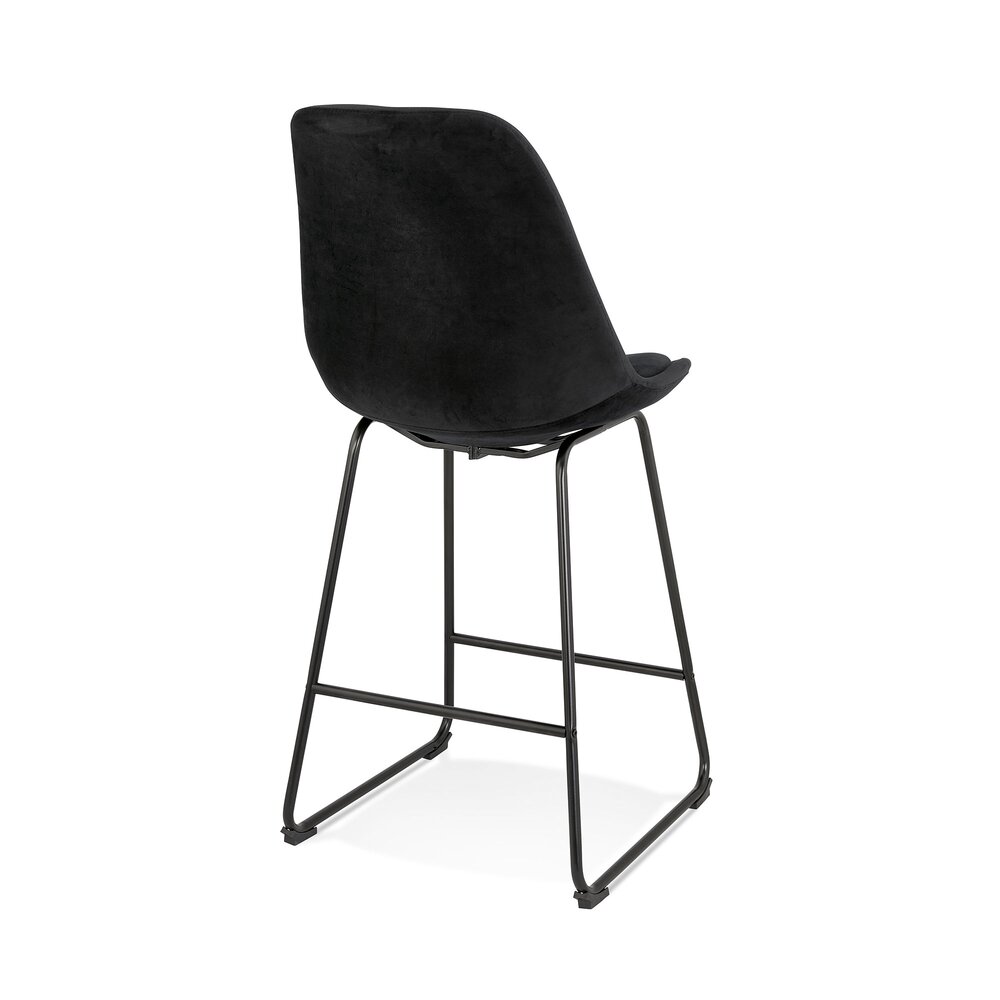 Chaise de bar 55x48x109 cm en tissu noir - LAYNA photo 3