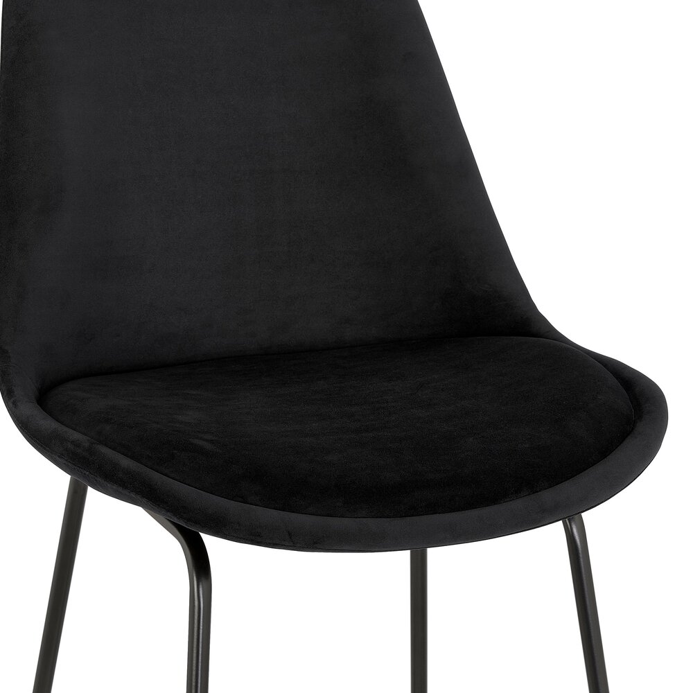 Chaise de bar 55x48x109 cm en tissu noir - LAYNA photo 4