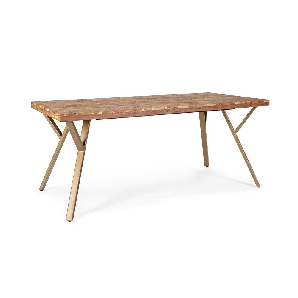 Table - Table à manger 180x90x76 cm en bois d'acacia naturel - FURNIX photo 1