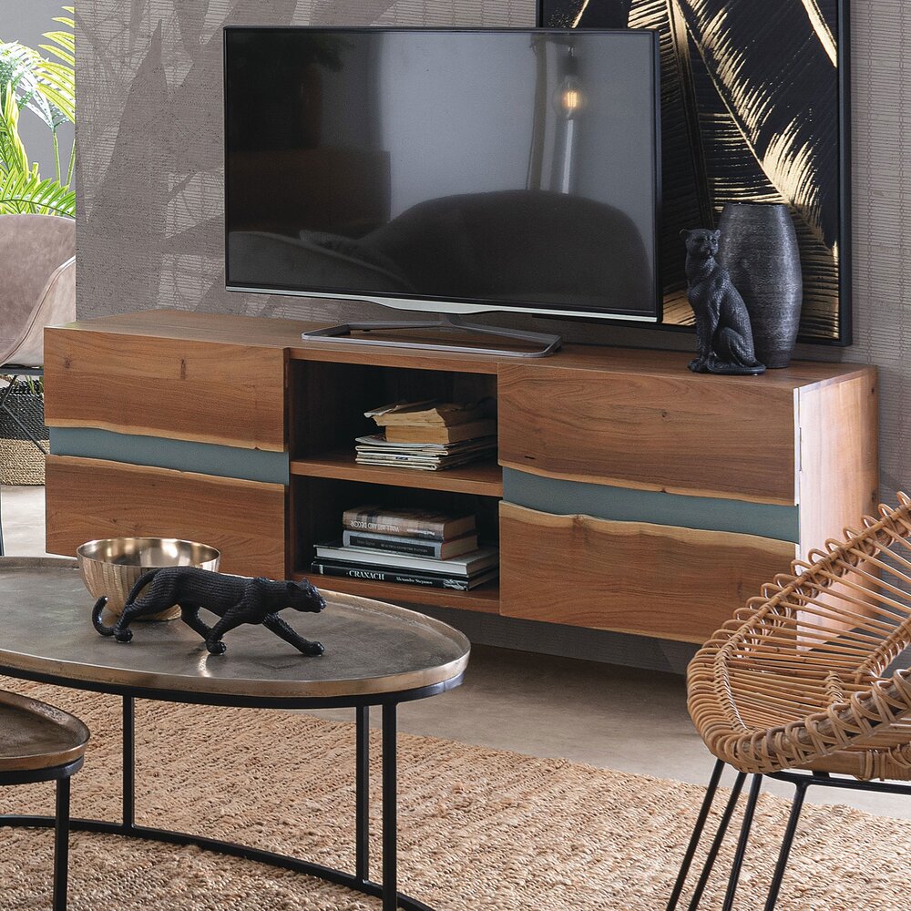 Meuble TV design en bois et métal Woodman - STRIPE