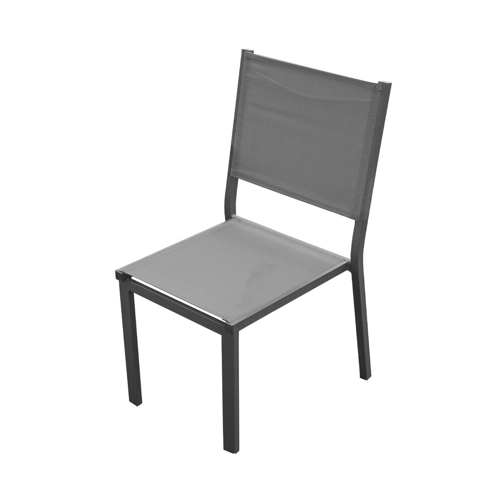Lot de 2 chaises en aluminium et textilène coloris gris photo 2