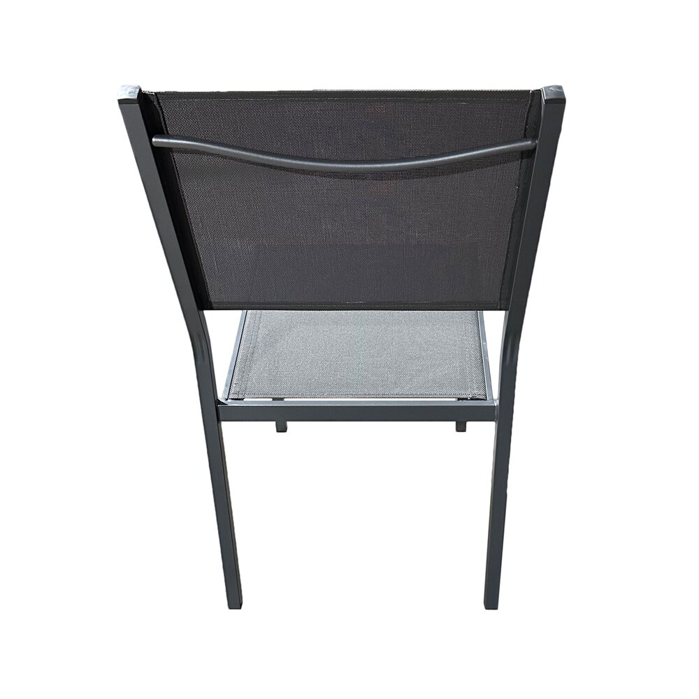 Lot de 2 chaises en aluminium et textilène coloris gris photo 5