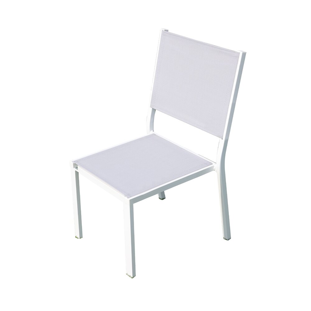 Lot de 2 chaises en aluminium et textilène coloris blanc photo 2