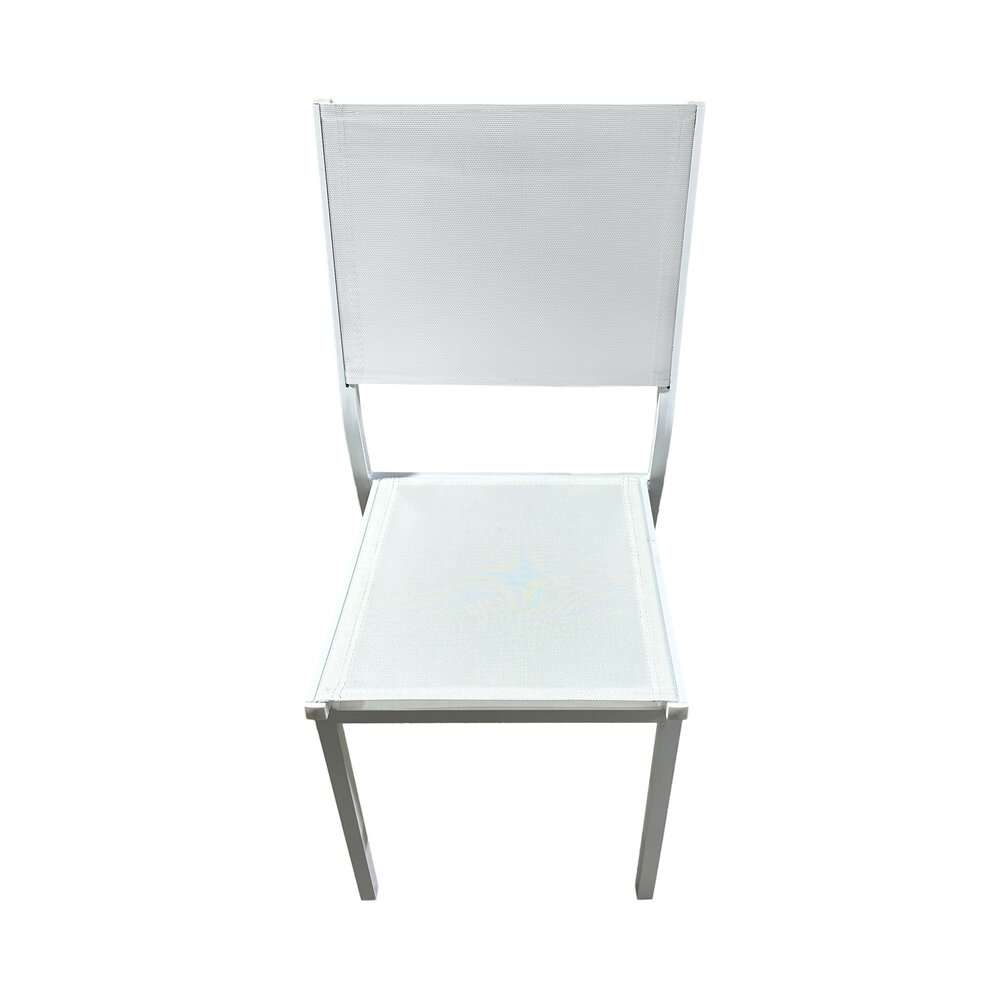 Lot de 2 chaises en aluminium et textilène coloris blanc photo 4