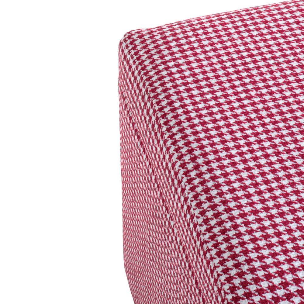 Coffre de rangement 65x40x42 cm en tissu pied-de-poule rouge et blanc photo 4