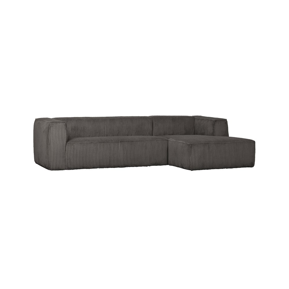 Canapé d'angle - Canapé d'angle à droite 305 cm en velours côtelé gris foncé - RULA photo 1