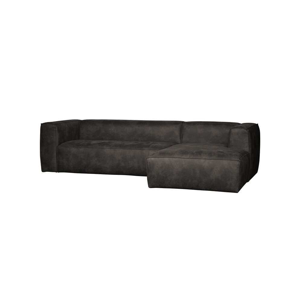 Canapé d'angle - Canapé d'angle à droite 305x175x73 cm en aspect cuir noir - RULA photo 1
