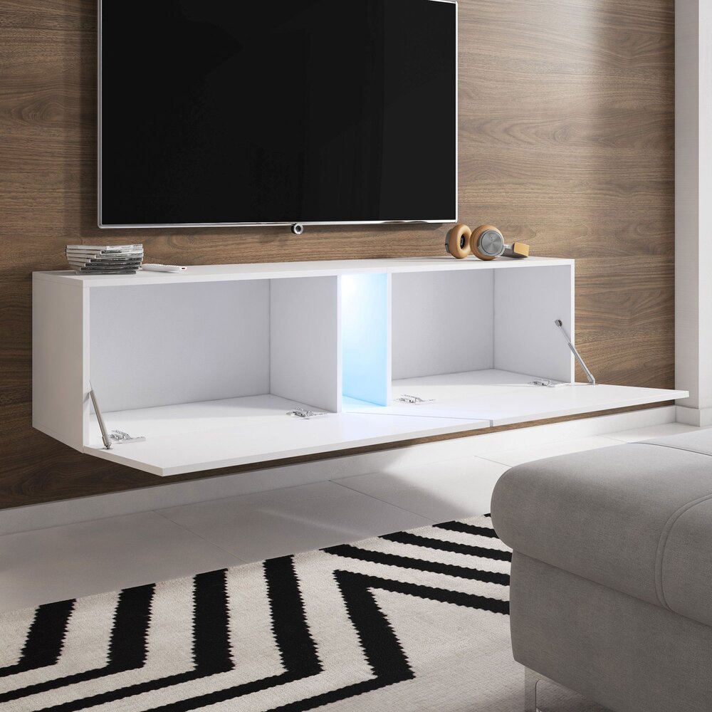 Meuble TV suspendu avec LED 240x40x35 cm naturel - TAWO