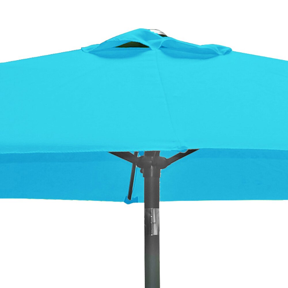Parasol droit inclinable 300x200 cm en tissu bleu turquoise photo 3