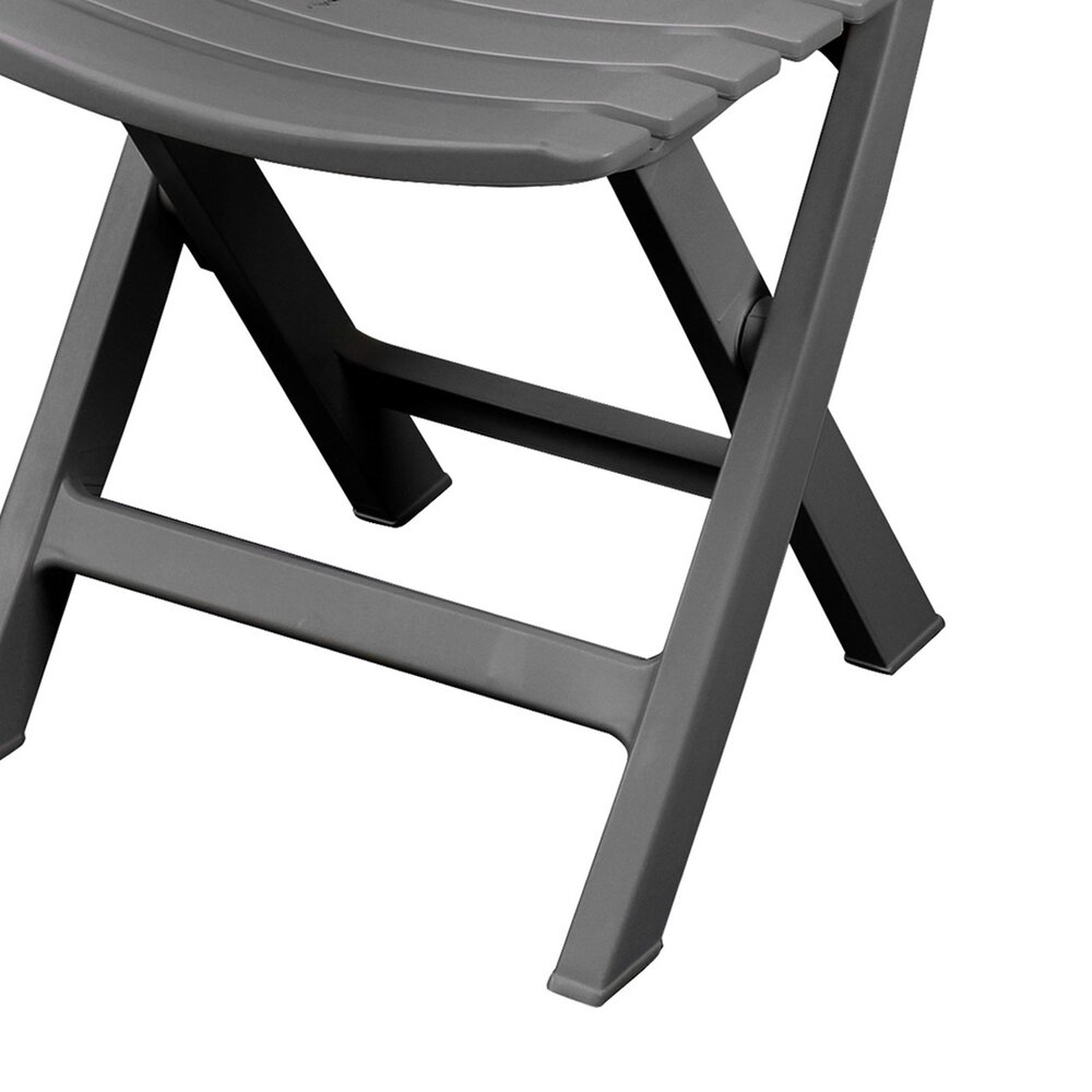Lot de 4 chaises de jardin pliables 41,5x40x79 cm en plastique gris photo 3
