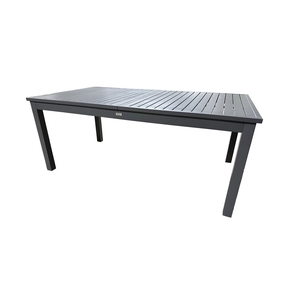 Ensemble table 180/240 cm + 6 chaises en aluminium gris photo 2