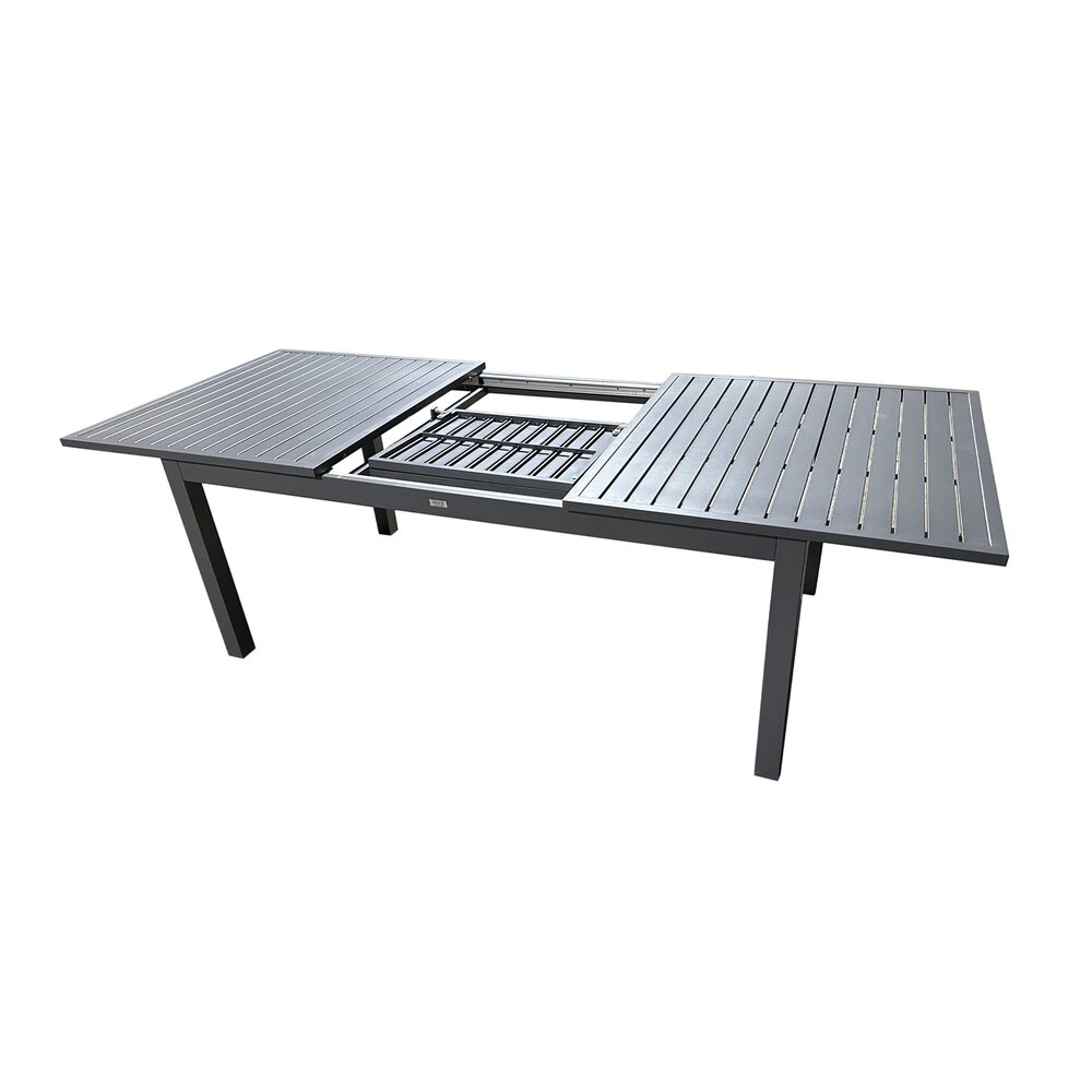 Ensemble table 180/240 cm + 6 chaises en aluminium gris photo 4