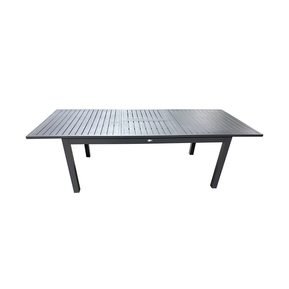 Ensemble table 180/240 cm + 6 chaises en aluminium gris photo 6