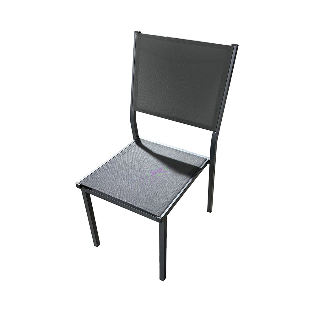 Ensemble table 180/240 cm + 6 chaises en aluminium gris photo 7