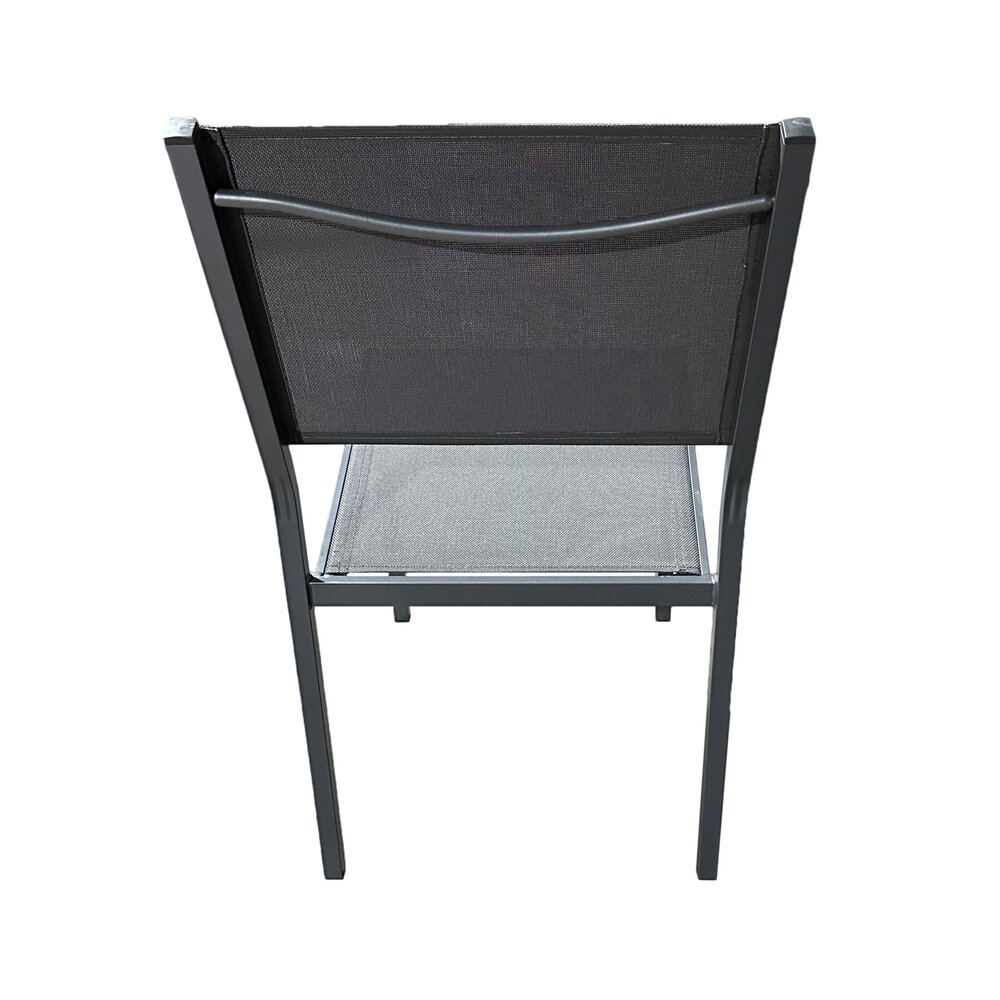 Ensemble table 180/240 cm + 6 chaises en aluminium gris photo 9