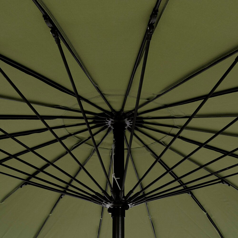Parasol rond 270 cm en toile vert olive et mât alu - EZZO photo 4