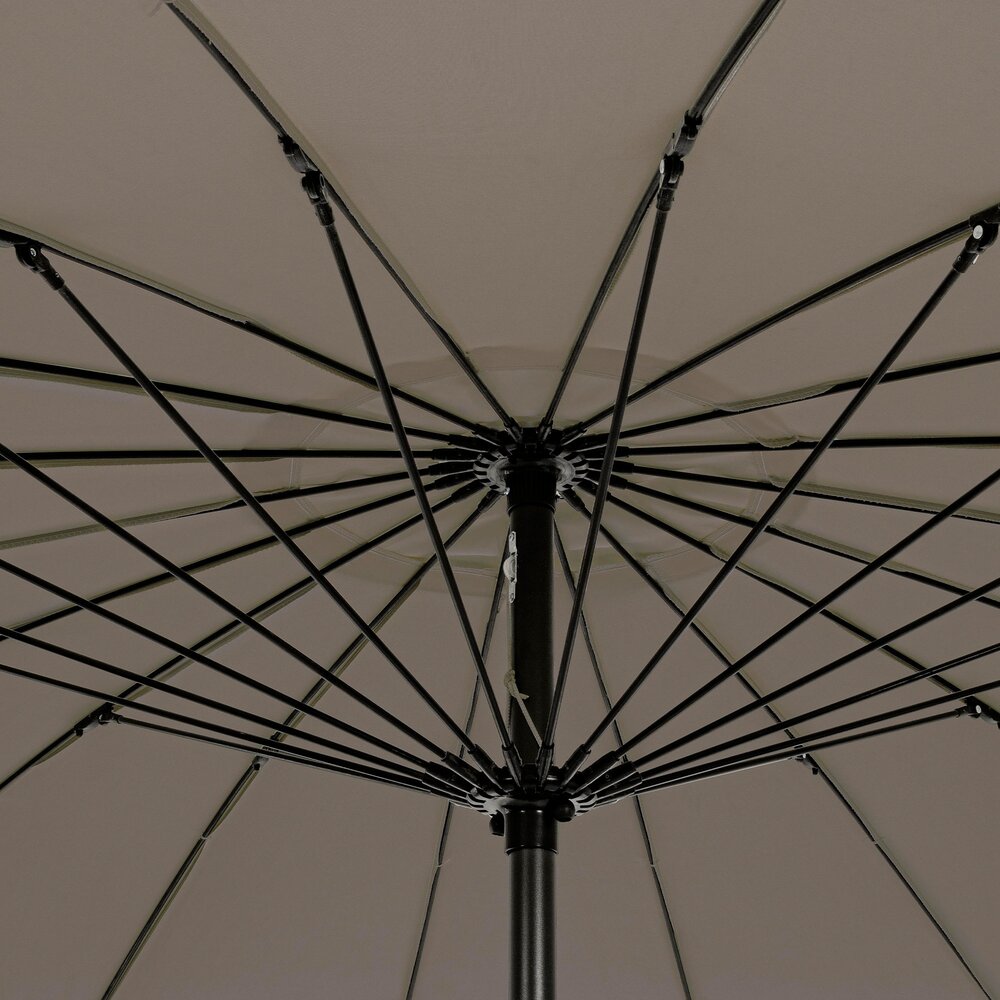 Parasol rond 270 cm en toile taupe et mât alu - EZZO photo 4