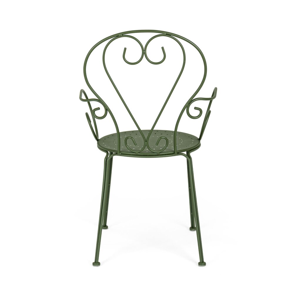 Lot de 4 chaises de jardin en acier vert olive - LINTY photo 4